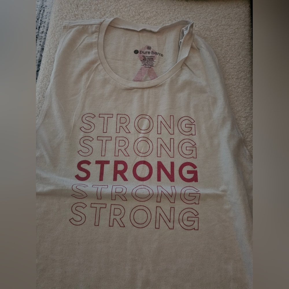 Pure Barre Graphic Tank Top - White and Pink